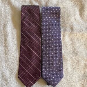 Nautica Burgundy Check and Purple Dot Ties (set of 2)